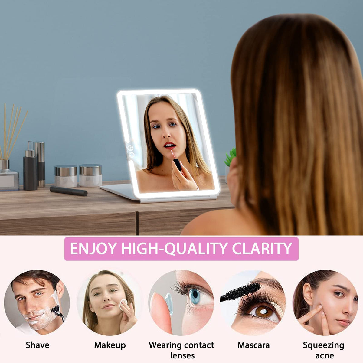 WEILY Portable Travel Mirror Foldable Makeup Mirror with 72 - WEILY Official Imagery - 6
