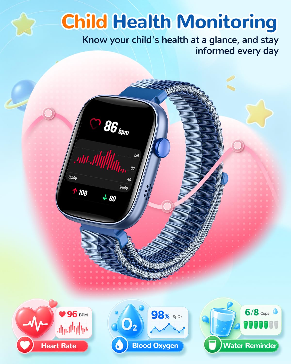 No App Fitness Tracker for Kids Gift Smart Watch Toys with 7 - Sanorum Official Imagery - 5