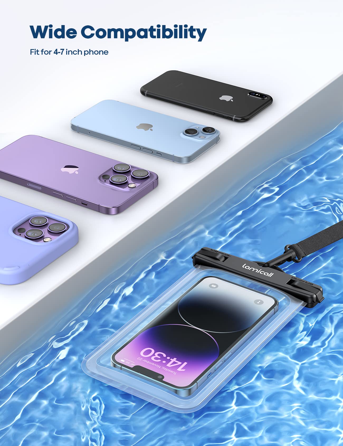 Lamicall Waterproof Phone Pouch, [2 Pack] IPX8 Water Proof Cel... - Lamicall Official Product View 7