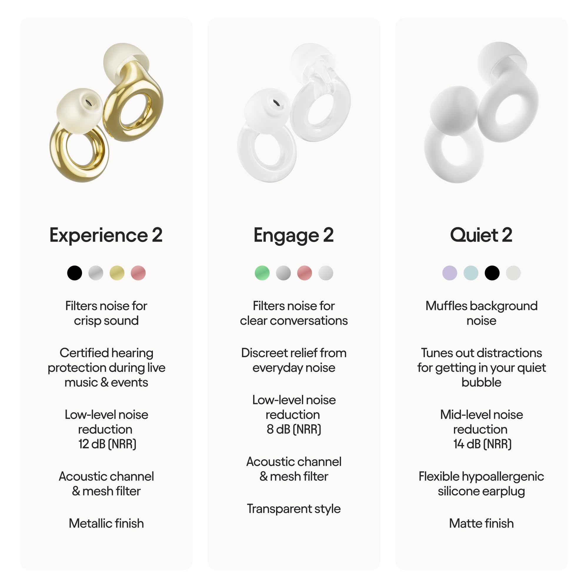 Loop Experience 2 Ear Plugs - Stylish Certified Hearing Protection - Loop Official Product View 8