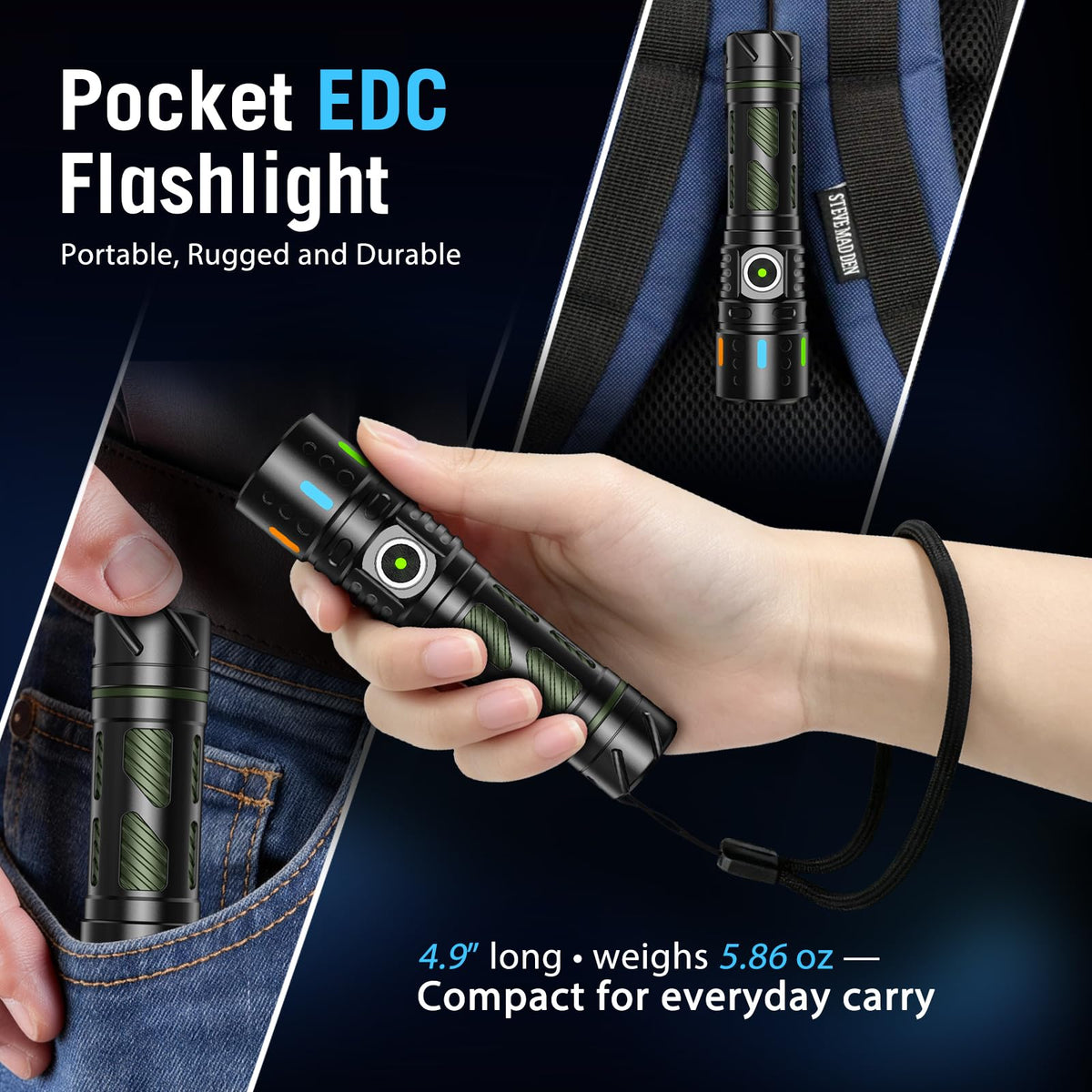 Hoxida Rechargeable Small Flashlight with Built in Fidget - Hoxida Official Imagery - 7