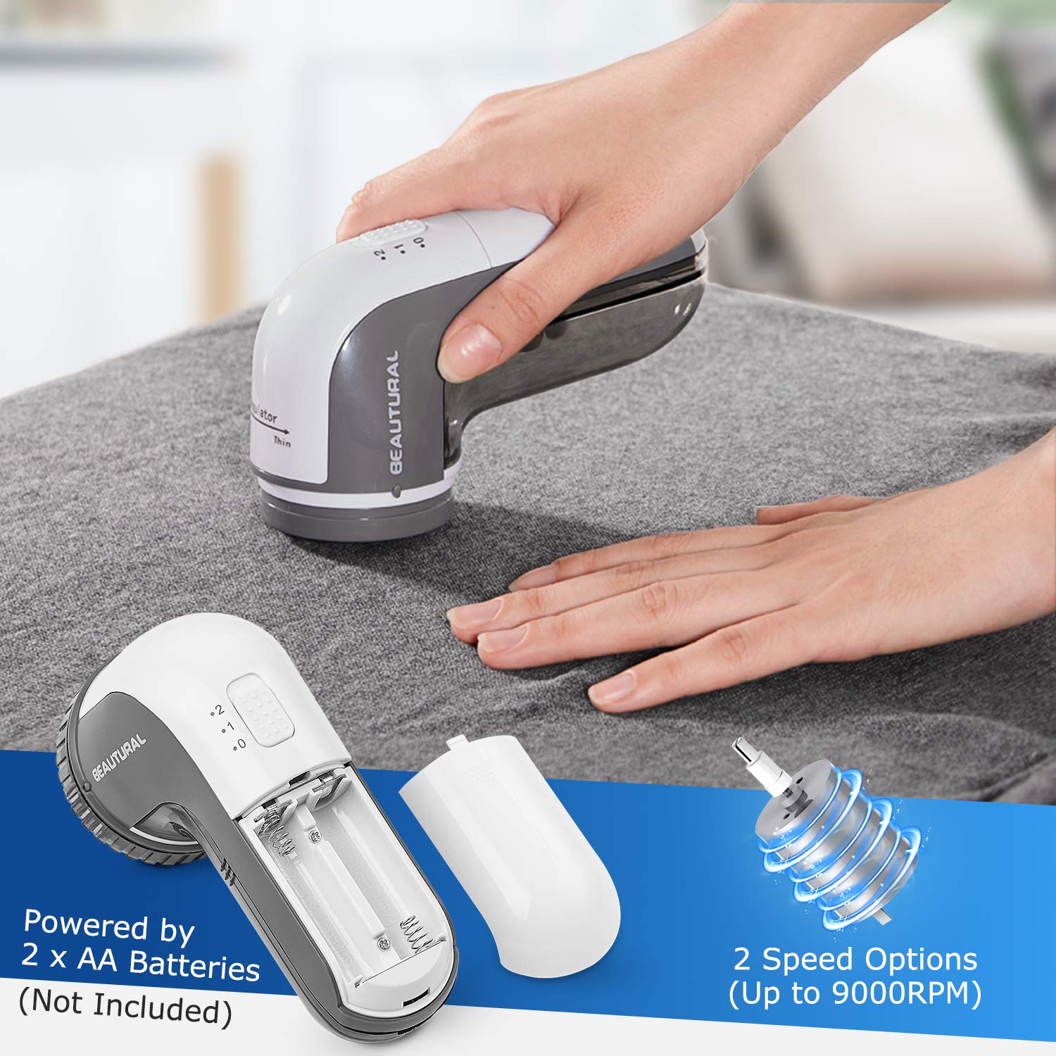 BEAUTURAL Fabric Shaver and Lint Remover, Portable Sweater Defuzz - BEAUTURAL Official Product View 5