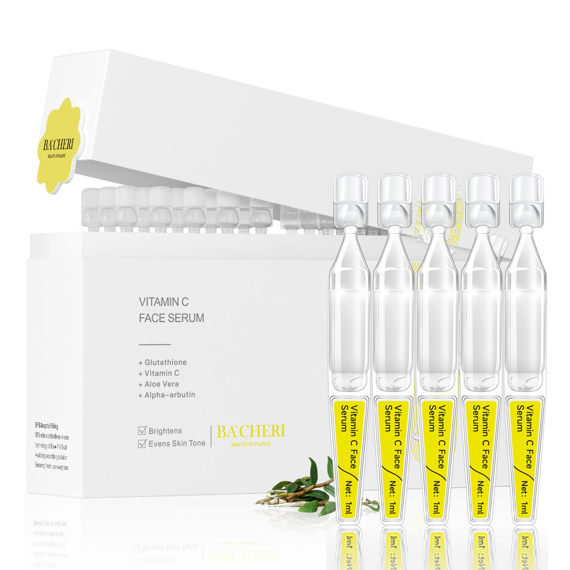 Vitamin C Face Serum with Glutathione 4D Hyaluronic Acid - BACHERI Official Imagery - 2