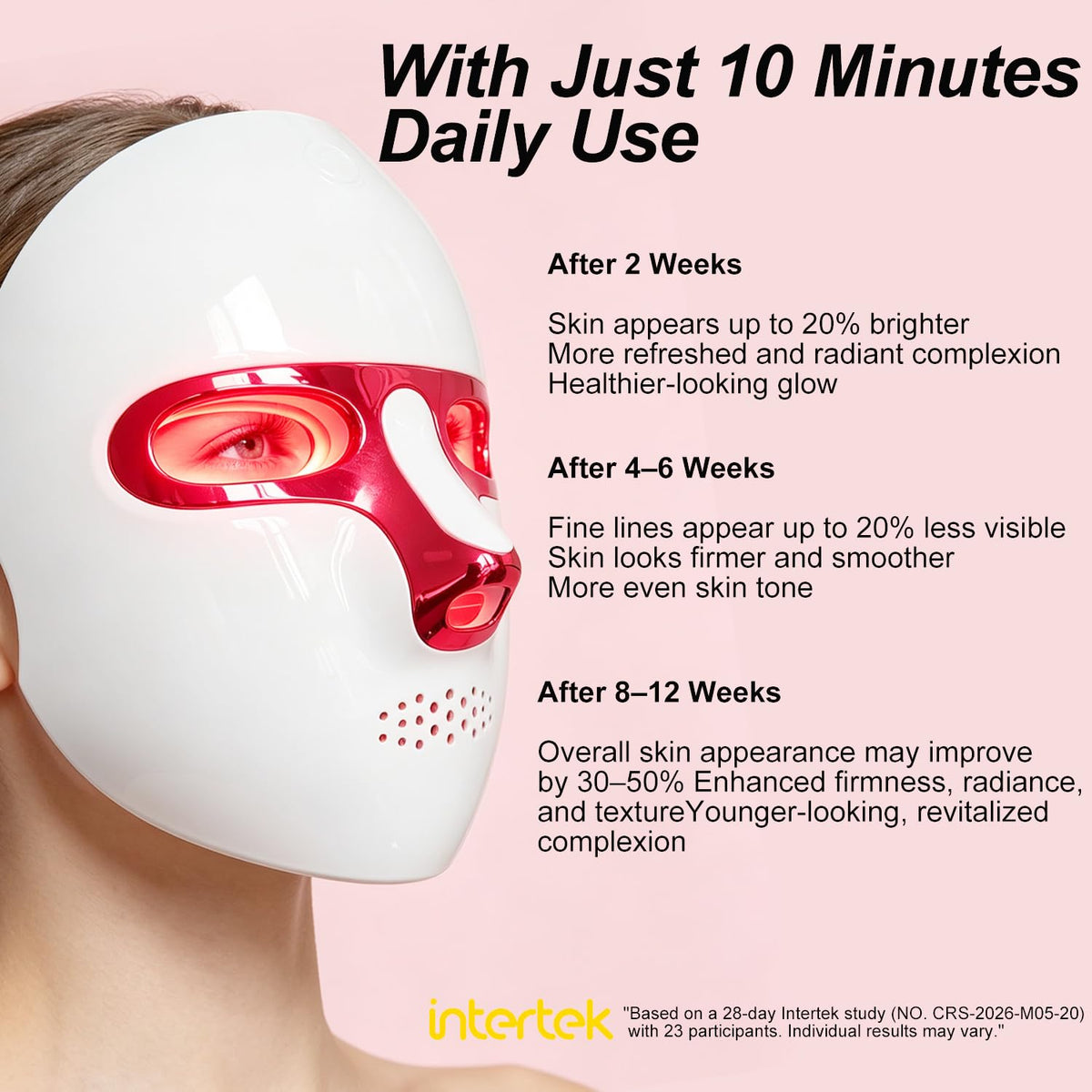 Glow 4D Red Light Therapy Mask for Face Wireless LED Face - SUNTUE Official Imagery - 3