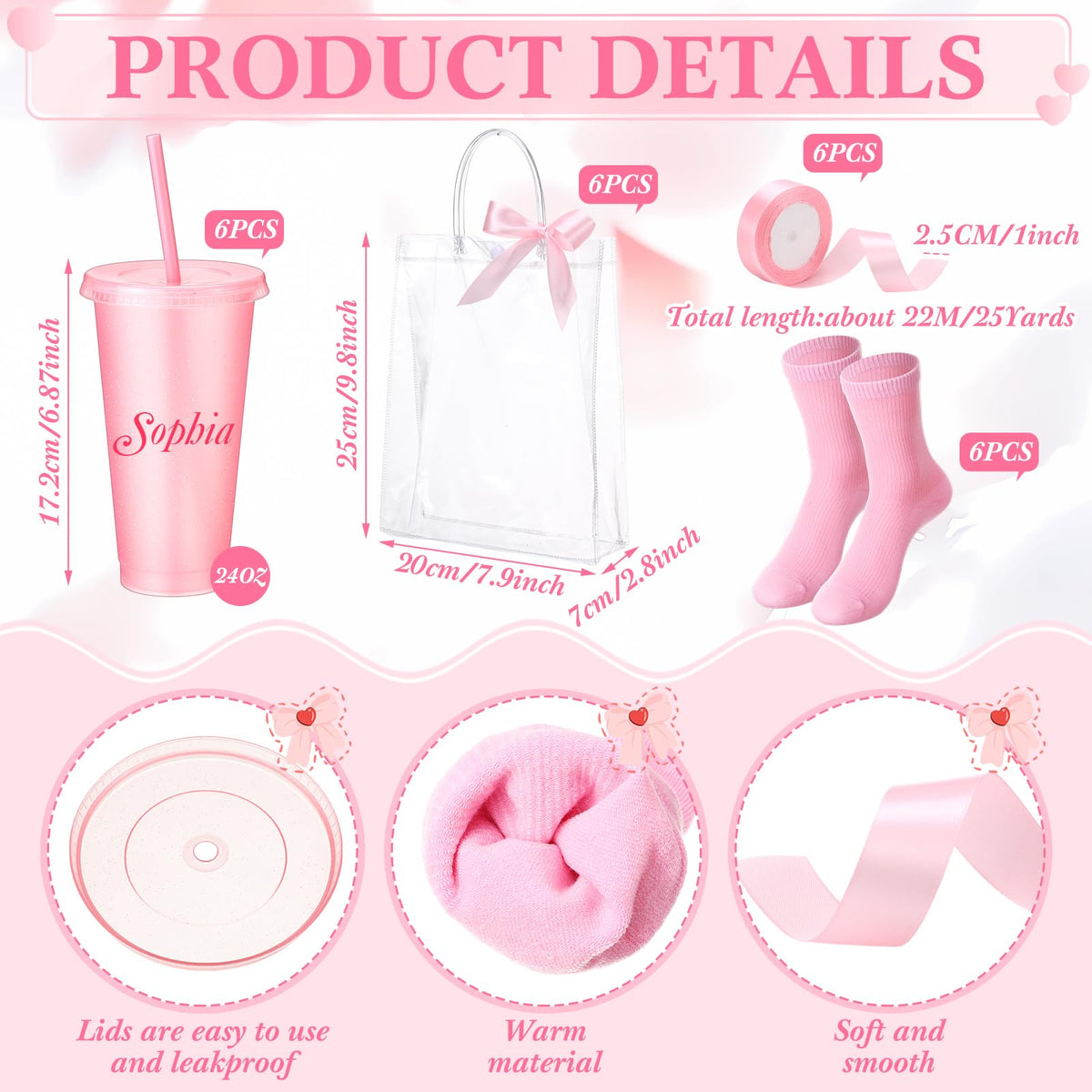 31 Pcs Spa Party Favors Pink Bow Headband Eye Mask Bridal - Suncalla Official Imagery - 4
