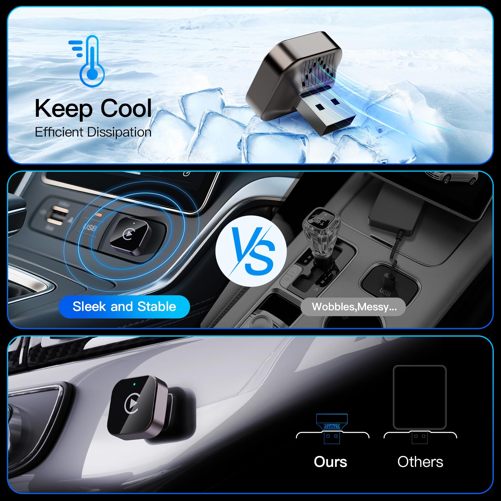 Butook   2 in 1 Wireless CarPlay Adapter for Apple iPhone＆Android by Butook - Angle View 7