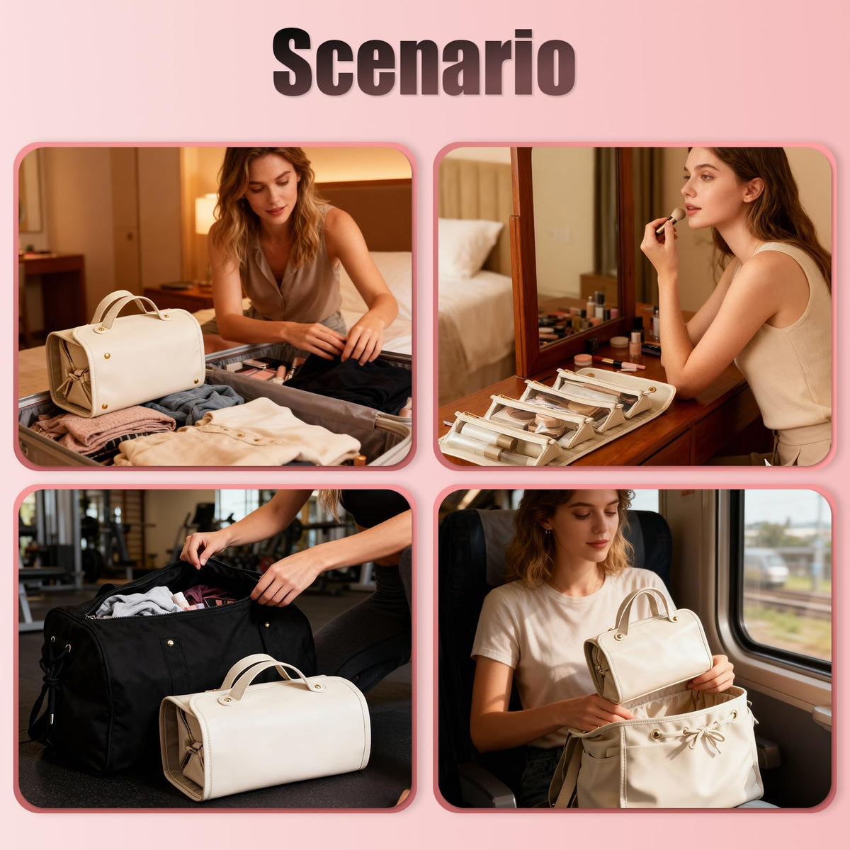 Expandable Makeup Bag Women Waterproof Cosmetic Travel - LuyaVogue Official Imagery - 8