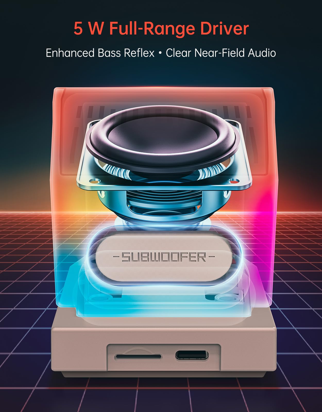 Divoom MiniToo Retro PC-Style Computer Speaker, Pixel Screen with by Divoom - Angle View 3