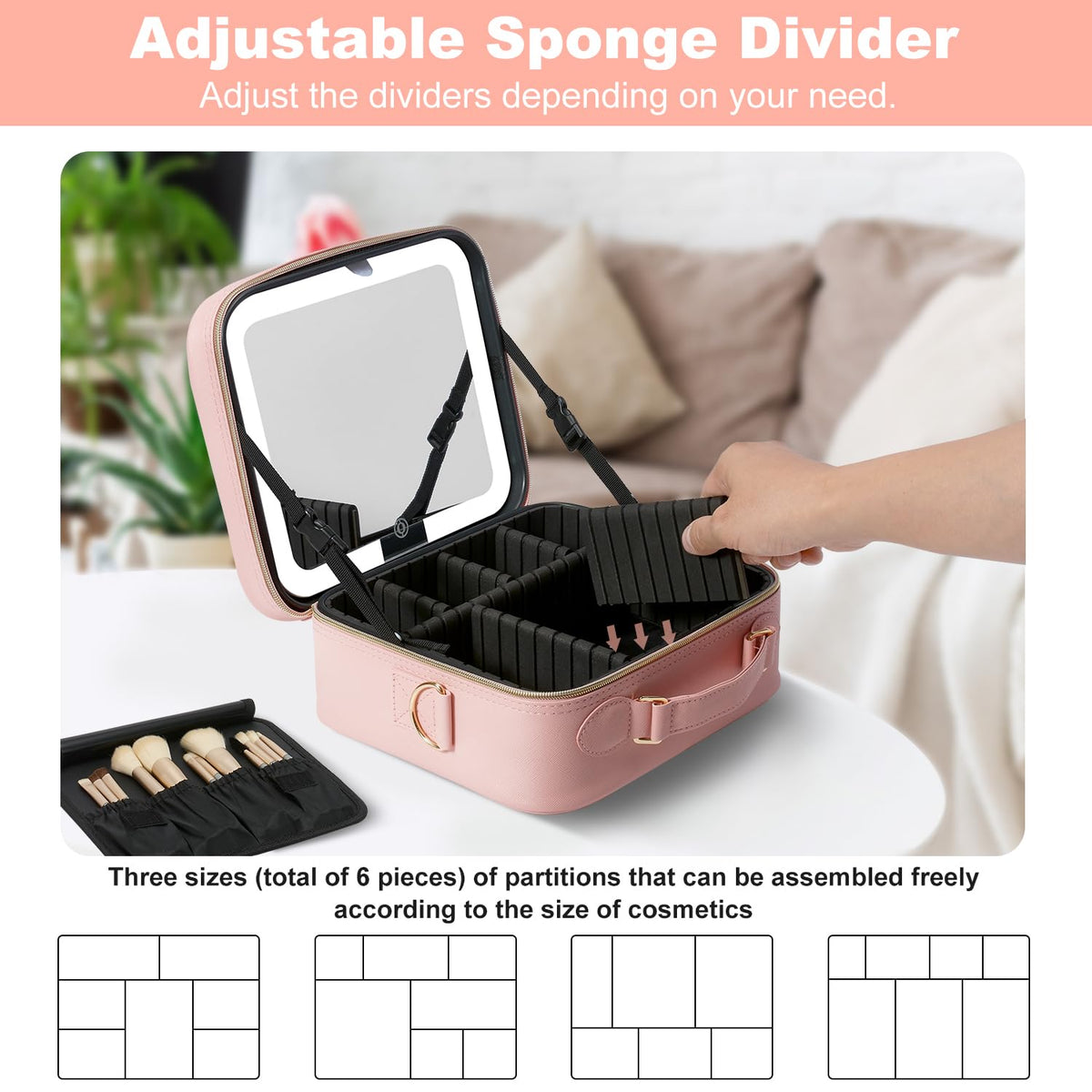 Travel Makeup Bag with LED Lighted Mirror Travel Makeup - Mocado Official Imagery - 6
