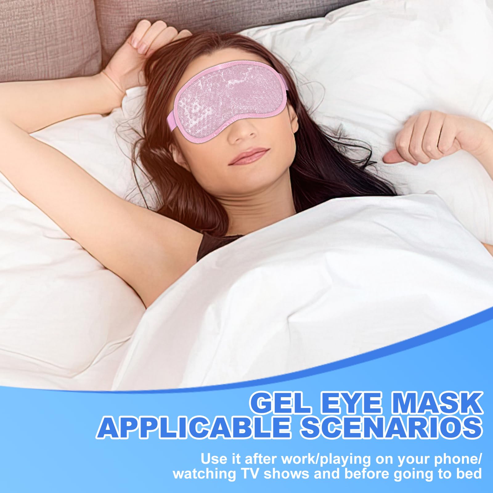 Candyfouse 2-Pack Cooling Gel Eye Mask for Puffiness & Stress Relief