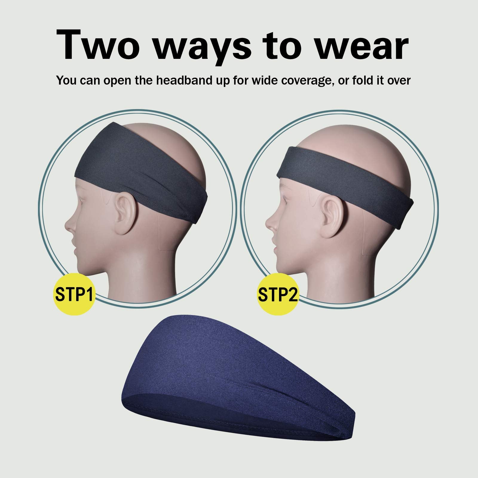 Pilamor Sports Headbands for Men 5 Pack,Sweatbands for Men Workou - Pilamor Official Product View 6