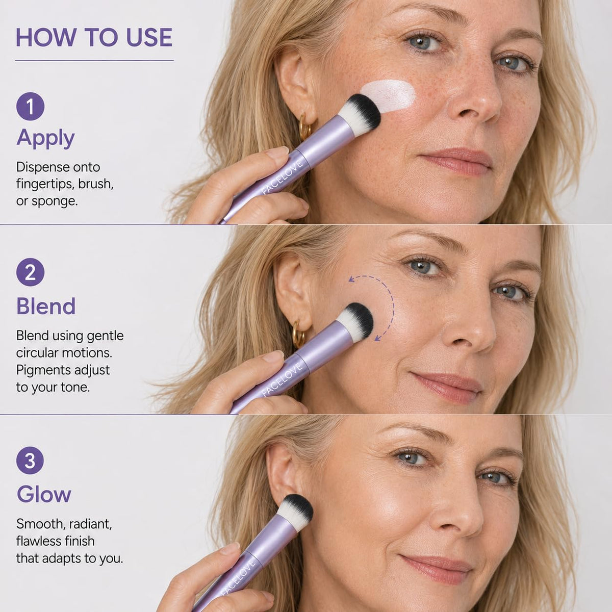 Color Changing Liquid Foundation Makeup for Mature Skin - Facelove Official Imagery - 7