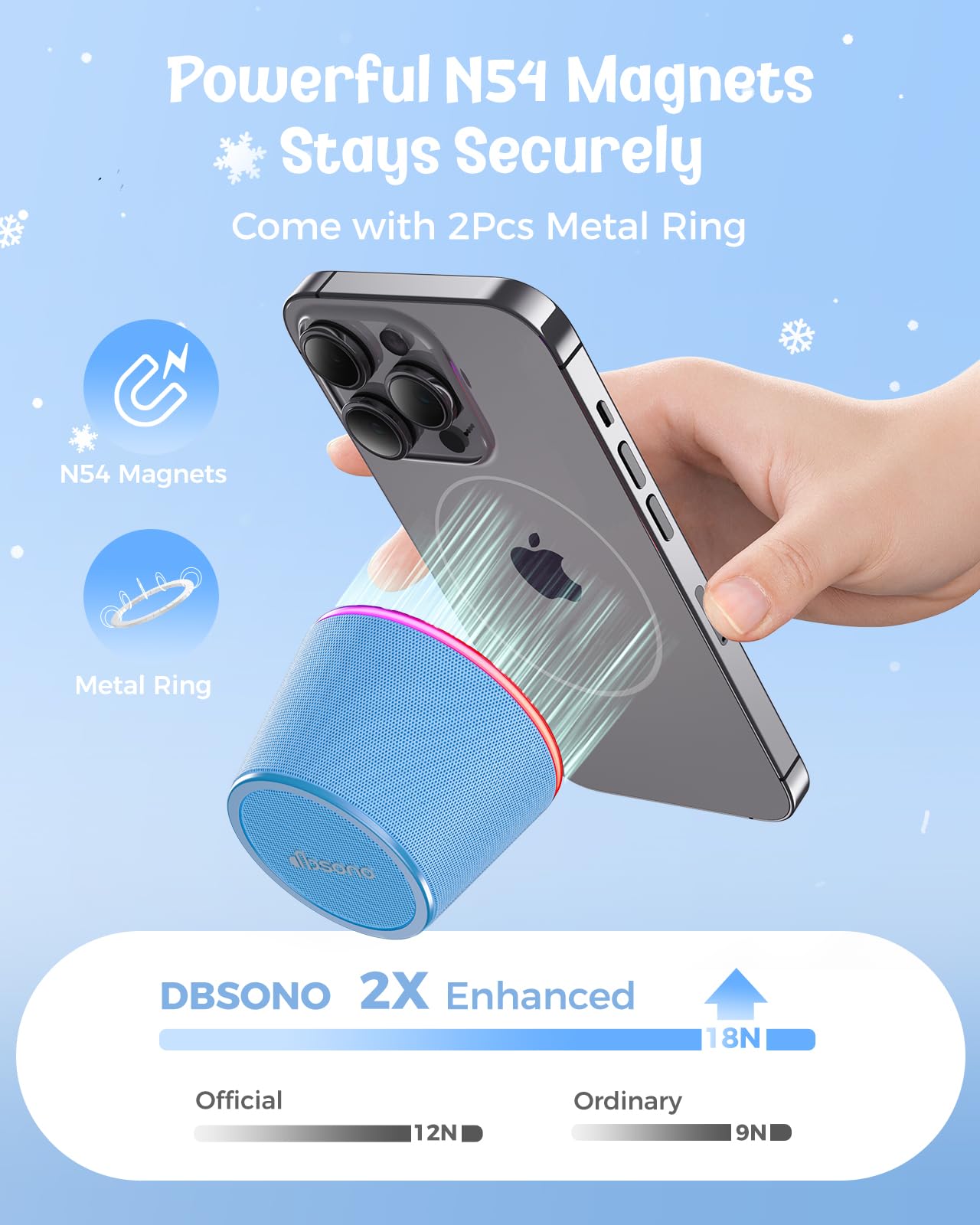 dbsono Small Portable Bluetooth Speaker Birthday Gifts Magnetic Phone - View 8