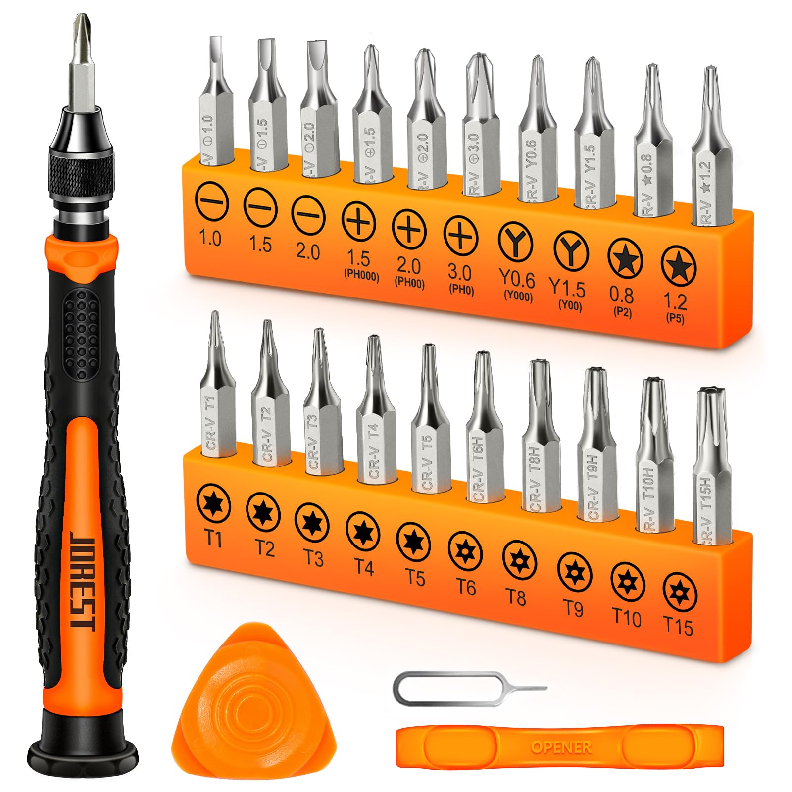 JOREST Small Precision Screwdriver Set with Torx Triwing Phillips by Jorest - Angle View 9