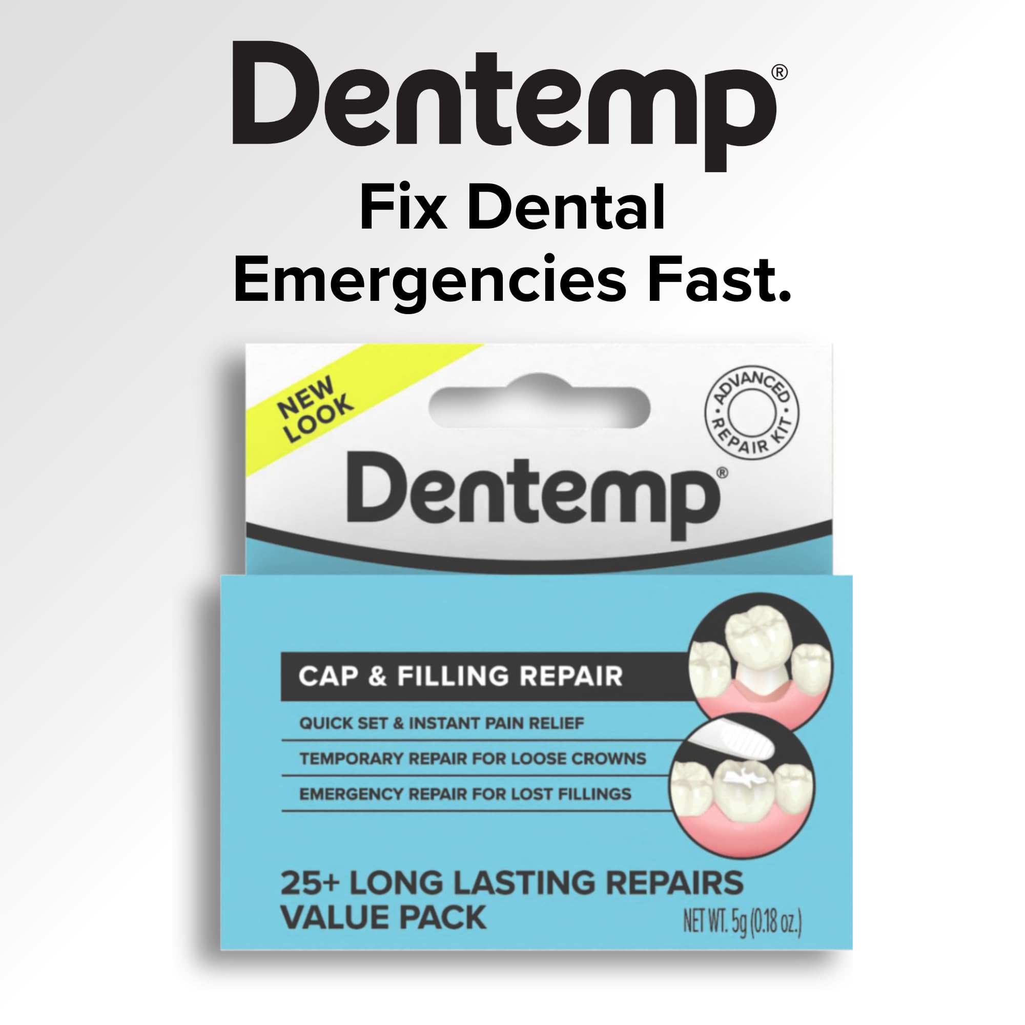 Dentemp Maximum Strength Loose Cap & Lost Filling Repair Kit – 5g (1pk)