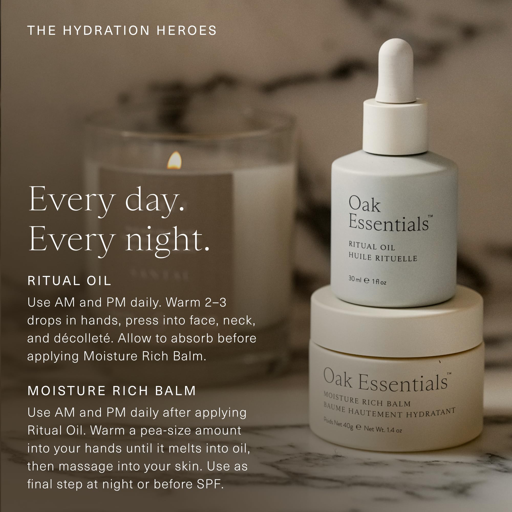 Hydration Heroes Set, 2-Piece Skincare Kit, Full Sizes - Oak Essentials