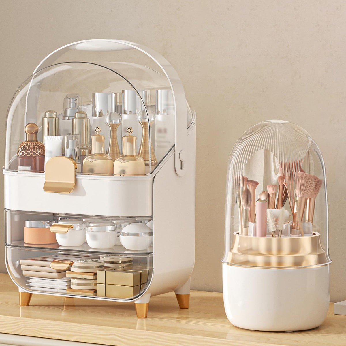 Makeup Organizer Countertop Skincare Holder Bathroom Counter - Anylady Official Imagery - 1