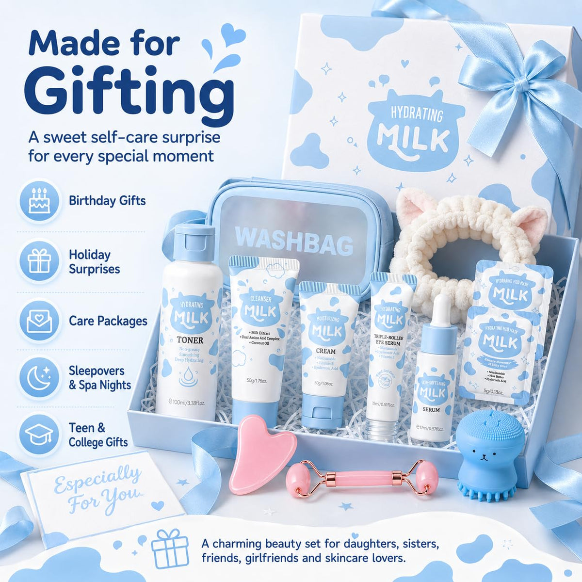 Milk Skin Care Set For Kids Teens 13 In 1 Hydrating Gentle - MrCuvaryas Official Imagery - 6