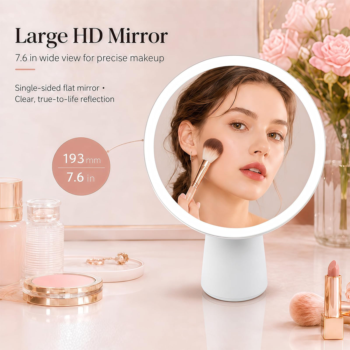 7 6in LED Makeup Mirror Vanity Cosmetic Mirror - Soltrex Official Imagery - 3
