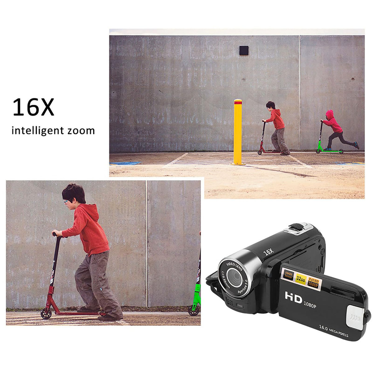 ASHATA Protable Video Camera Camcorder 16MP 16X Digital Zoom - ASHATA Official Imagery - 4