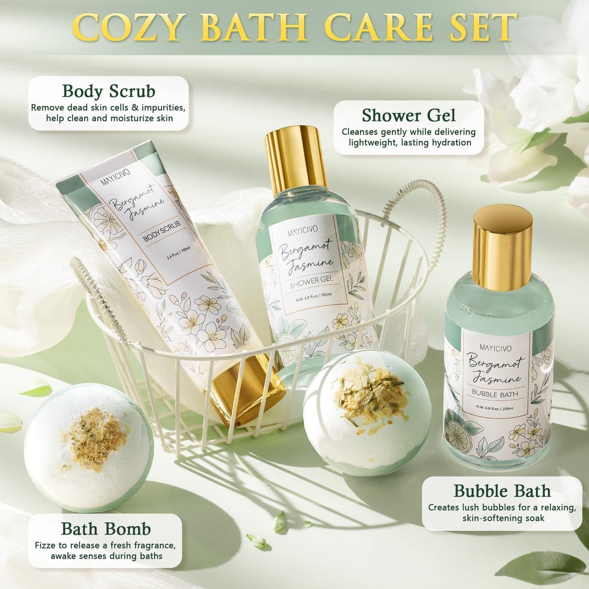 Birthday Gifts for Women Spa Gift Baskets Bath Set for Women - MAYICIVO Official Imagery - 5