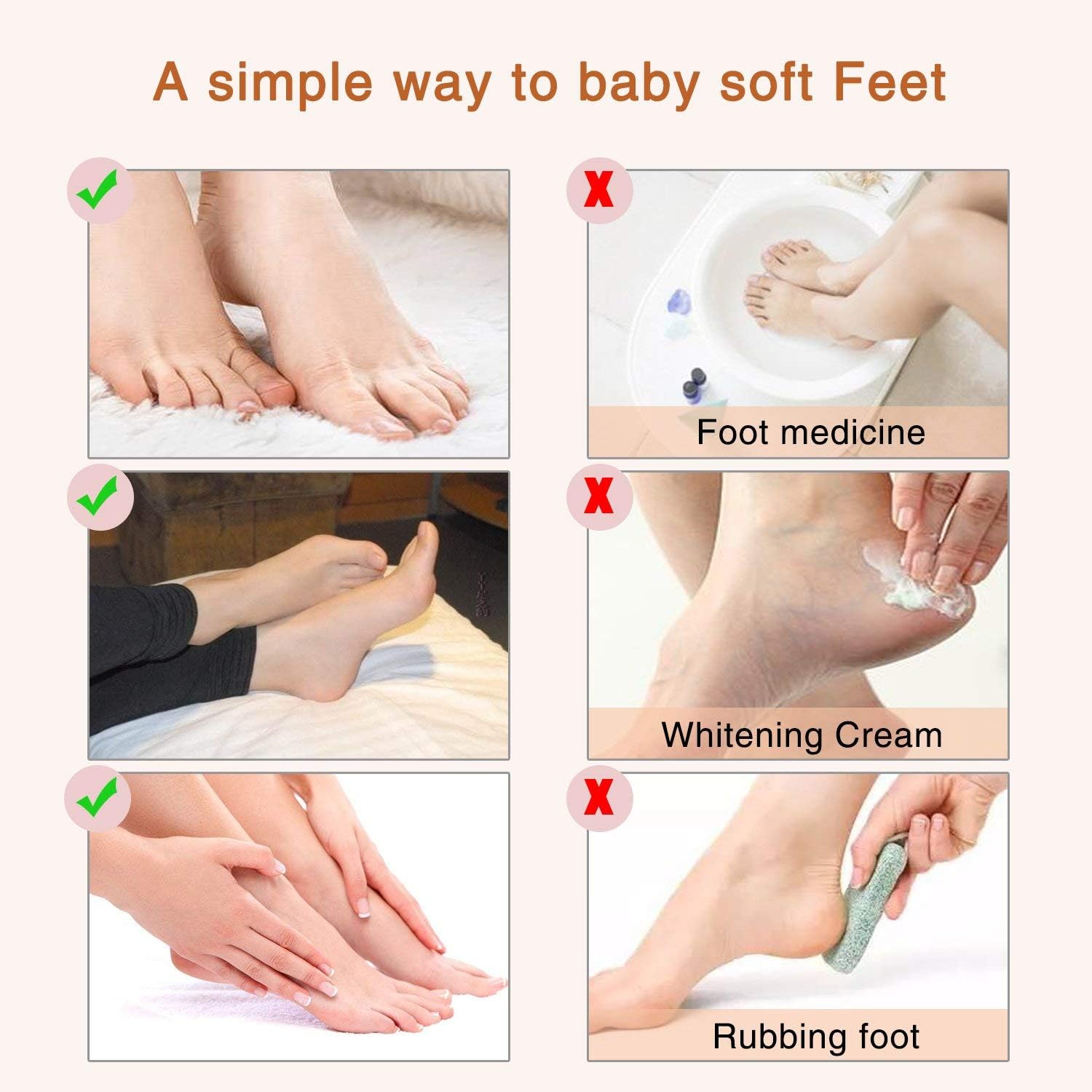 ALIVER Foot Peel Mask 3 Pack, Exfoliator Peel Off Calluses Dead Skin C - View 9