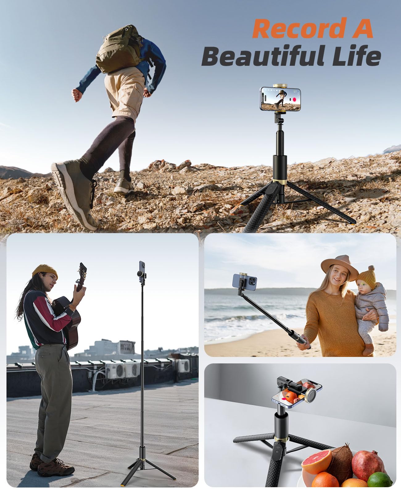 Vimose Tripod for iPhone, Selfie Stick with Remote, Stable & Dura by Vimose - Angle View 7