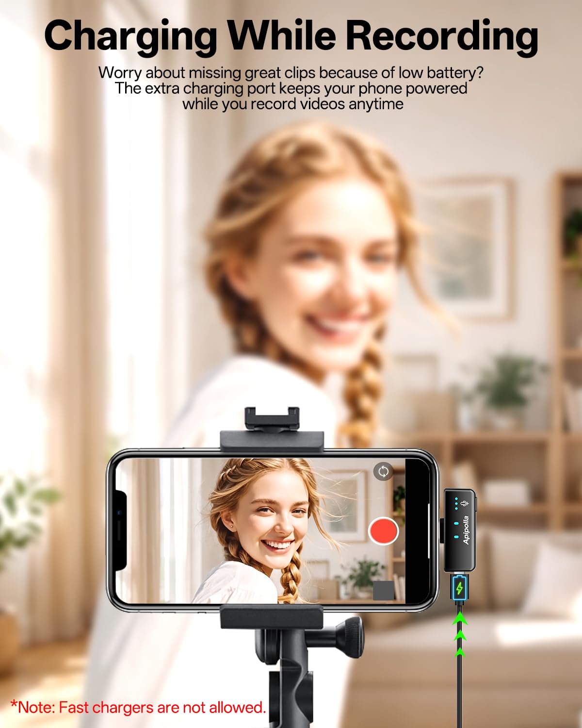Wireless Mini Lavalier Microphone for iPhone 17 16 15 - Apipolla Official Imagery - 4