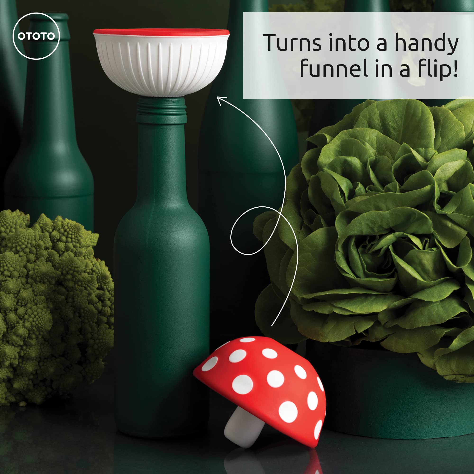 OTOTO Mushroom - Foldable Small Kitchen Funnel with Wide Mouth for Jar - View 4