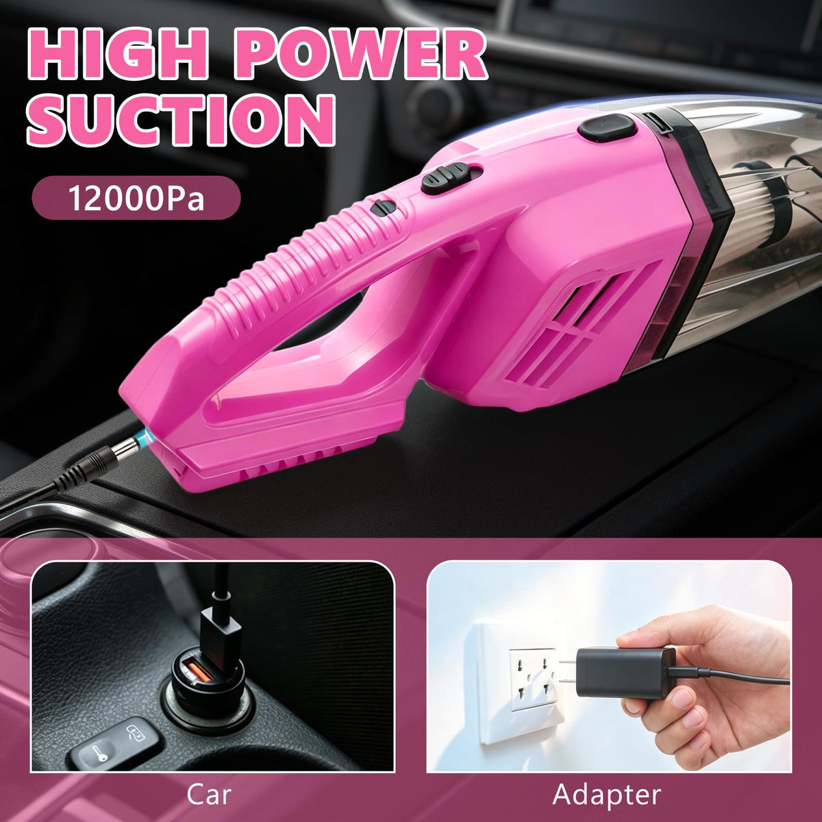 Car Cleaning Kit Car Interior Detailing Kit with 12000PA - AUTODECO Official Imagery - 3