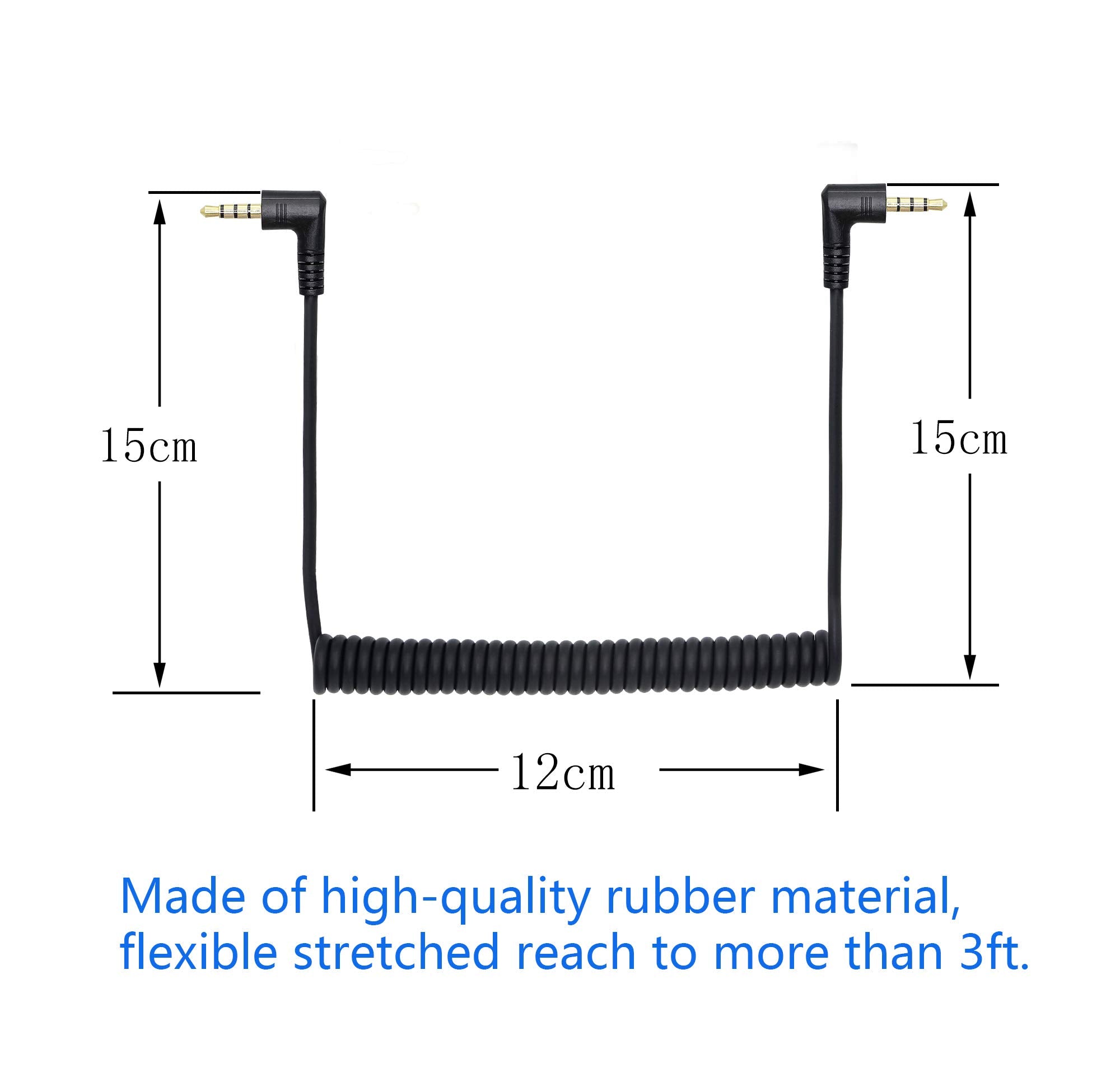 CERRXIAN 90 Degree Right Angle 3.5mm Male to Male Jack 4 Pole Ext by CERRXIAN - Angle View 4