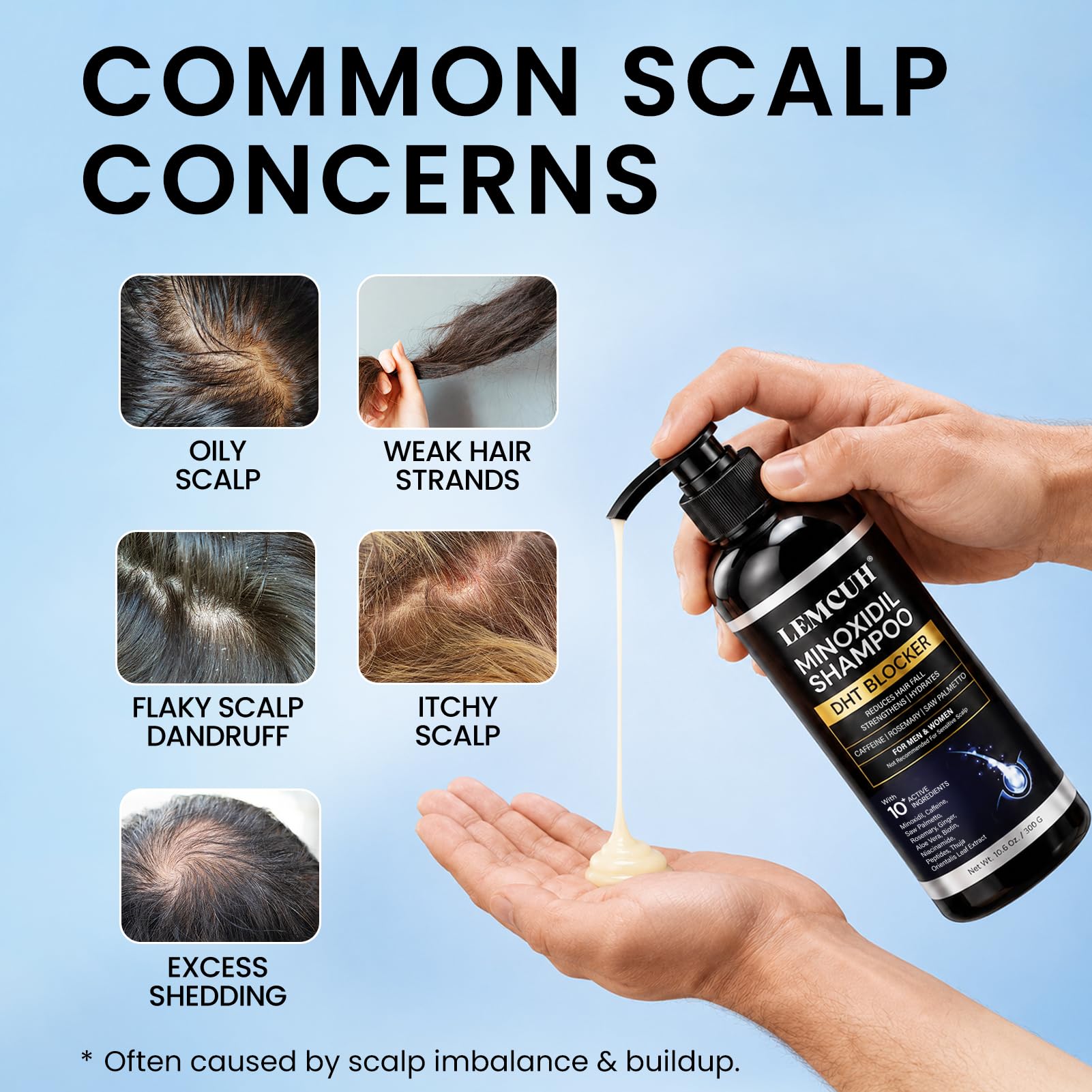 Lemcuh Minoxidil Shampoo and Conditioner Set for Hair Growth – DHT Blocker - Lemcuh Official Product View 5