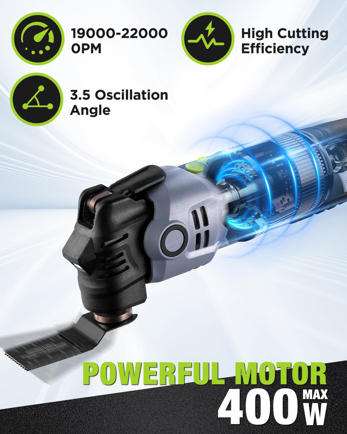 WORKPRO 400W Corded Oscillating Multi Tool Kit - WORKPRO Official Imagery - 6