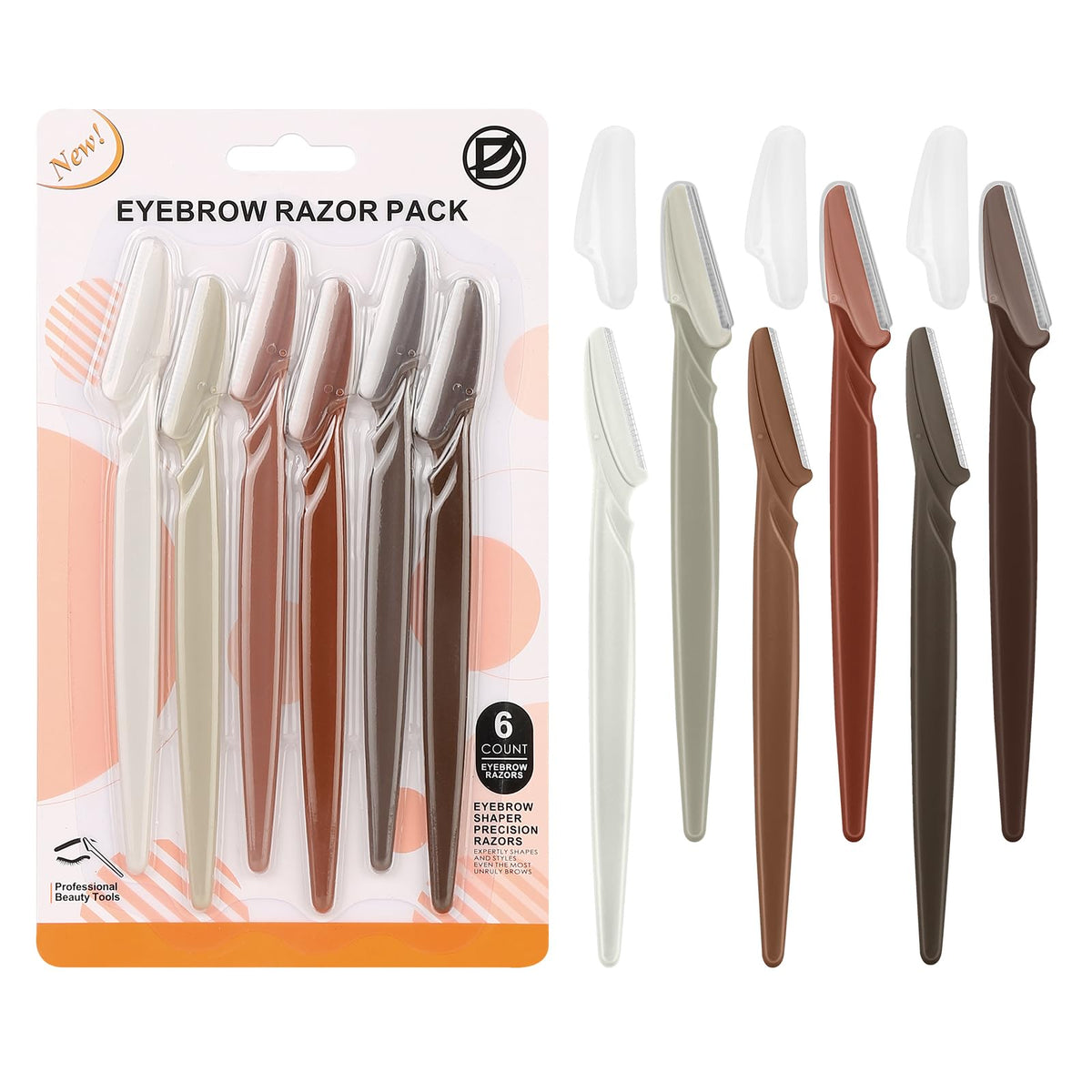 D 6 Pcs Face Razors for Women Eyebrow Razors and Dermaplane - D Official Product Imagery - 1