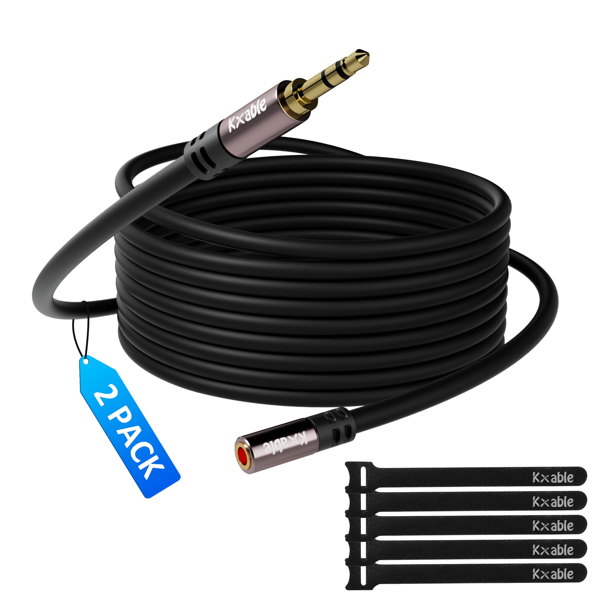 Kxable 3.5mm Extension Cable 25 Feet, Long Male to Female Auxilia by Kxable - Angle View 9