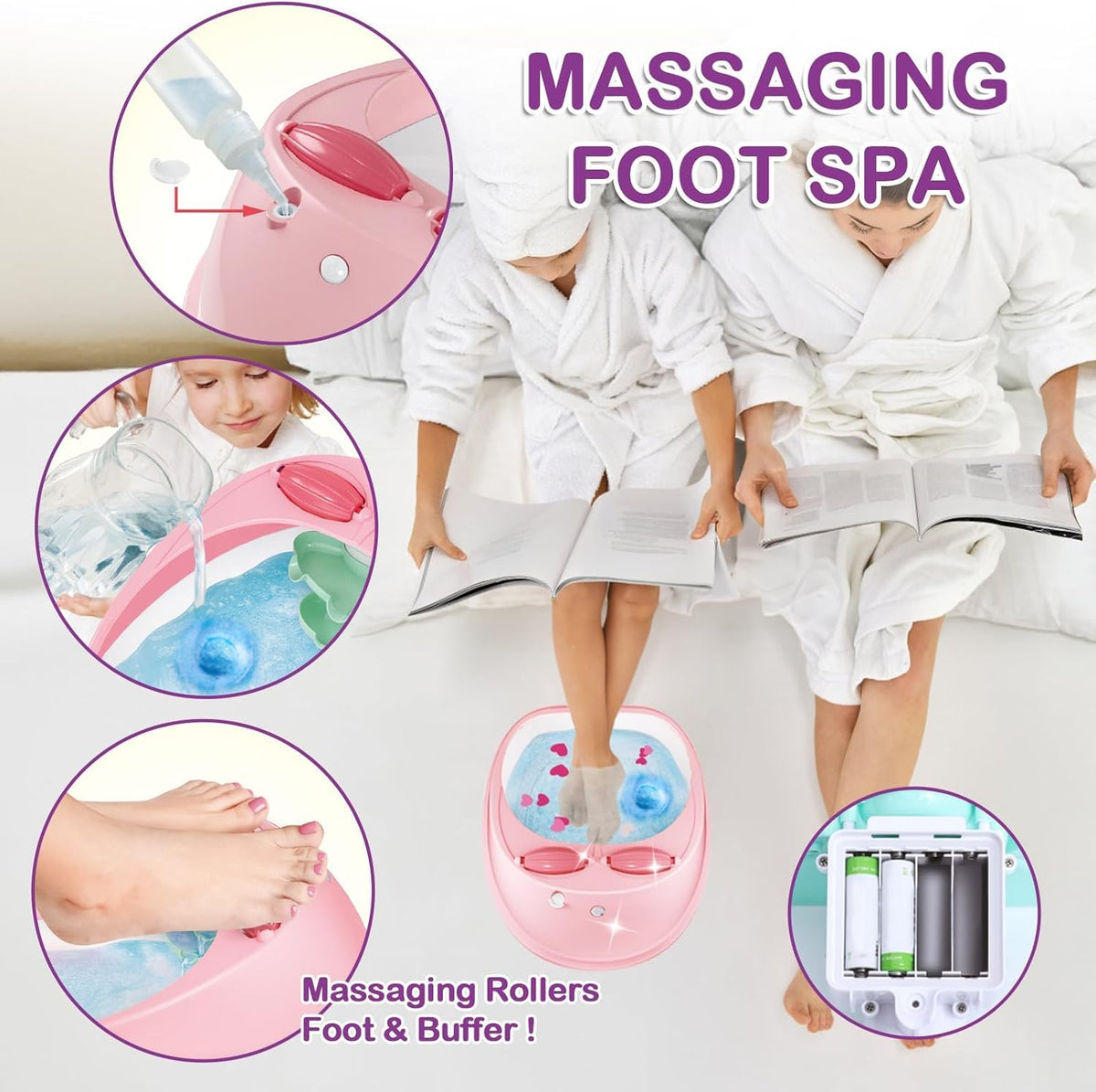 Kids Foot Spa Kit for Girls Ages 6 12 Nail Art Set Birthday - Yoloflix Official Imagery - 4