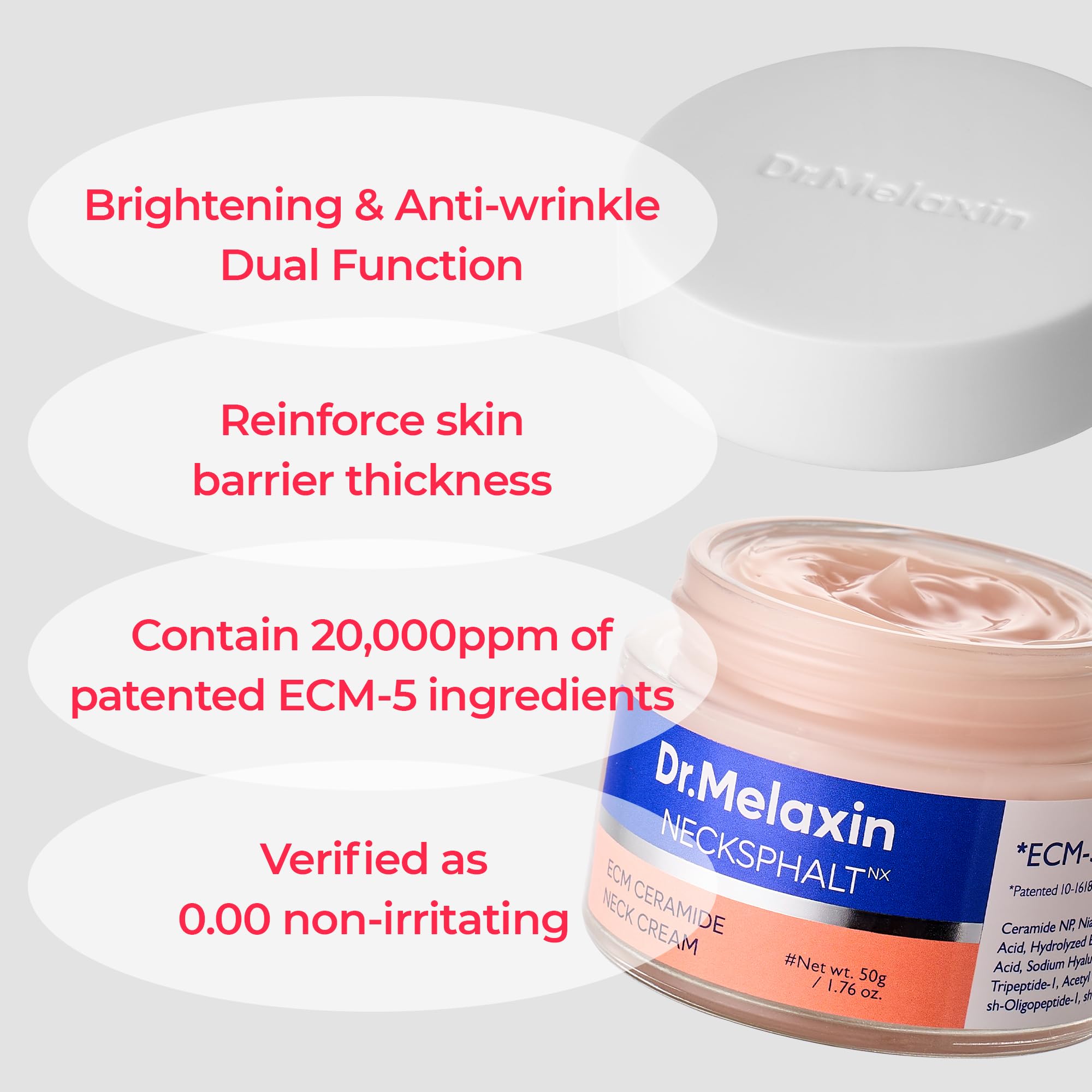Dr.Melaxin Necksphalt Firming Cream with ECM - 5 20 & 000ppm & Firming & Lifting Neck - Dr.Melaxin Official Product View 6