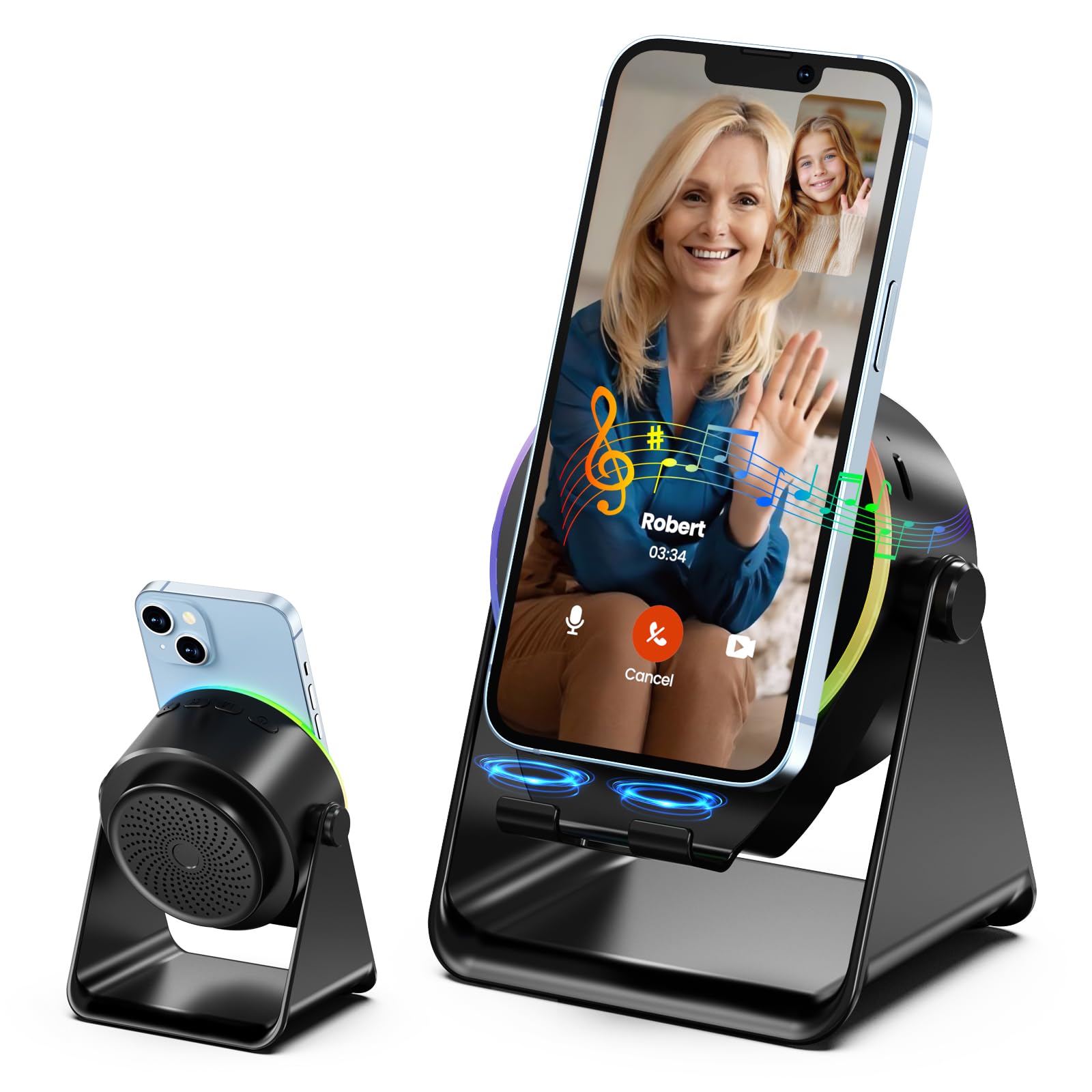 Dohelly Wireless Induction Speaker, Phone Stand with Bluetooth Sp by Dohelly - Angle View 1