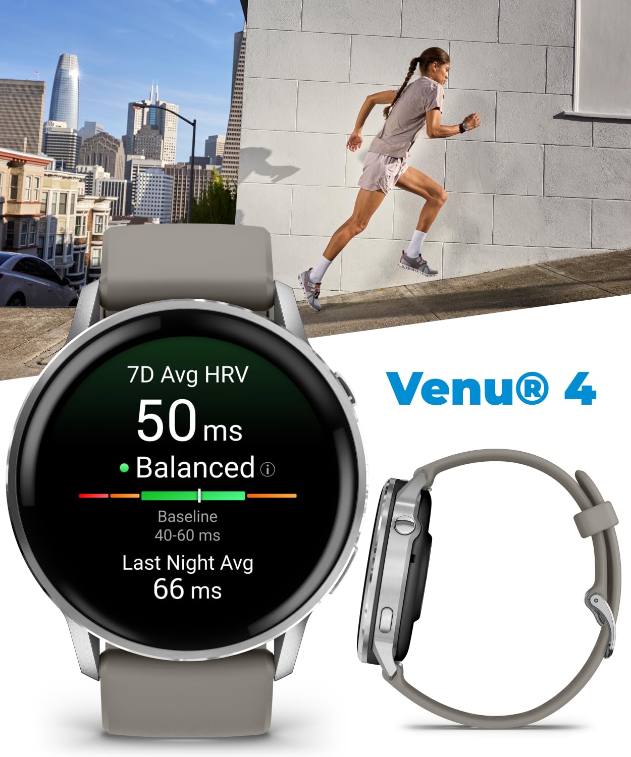 Garmin Venu 4 45mm AMOLED Advanced Health & Fitness GPS Smartwatch, Br - View 3
