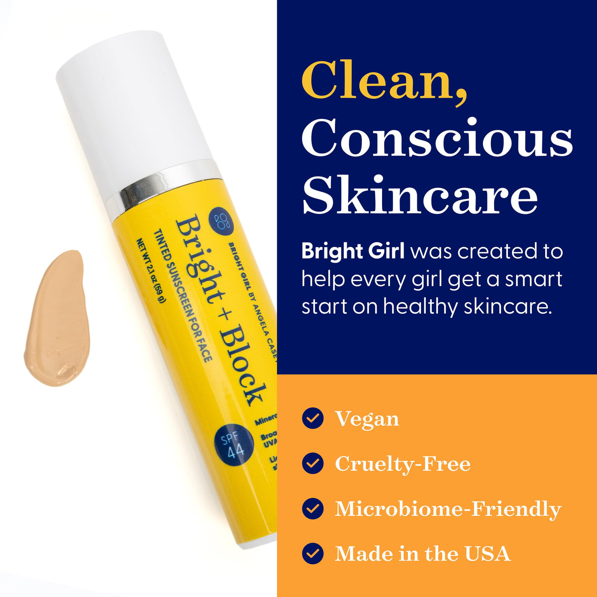 SPF 44 Tinted Mineral Face Sunscreen UVA UVB Protection 2 - Bright Girl Official Imagery - 7