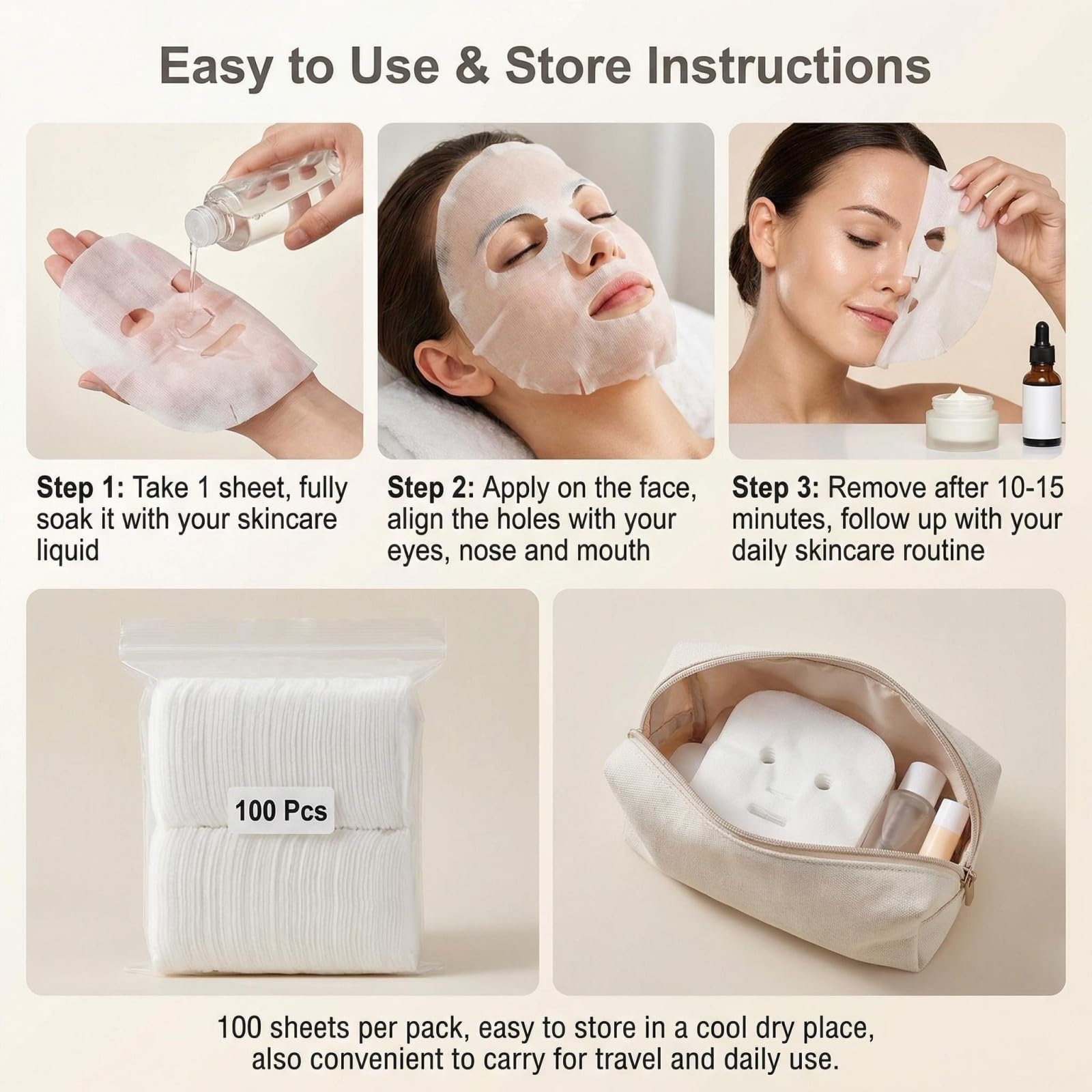 UPSTORE 100 Sheets Gauze Mask Large Precut Gauze Face Masks Soft - UP