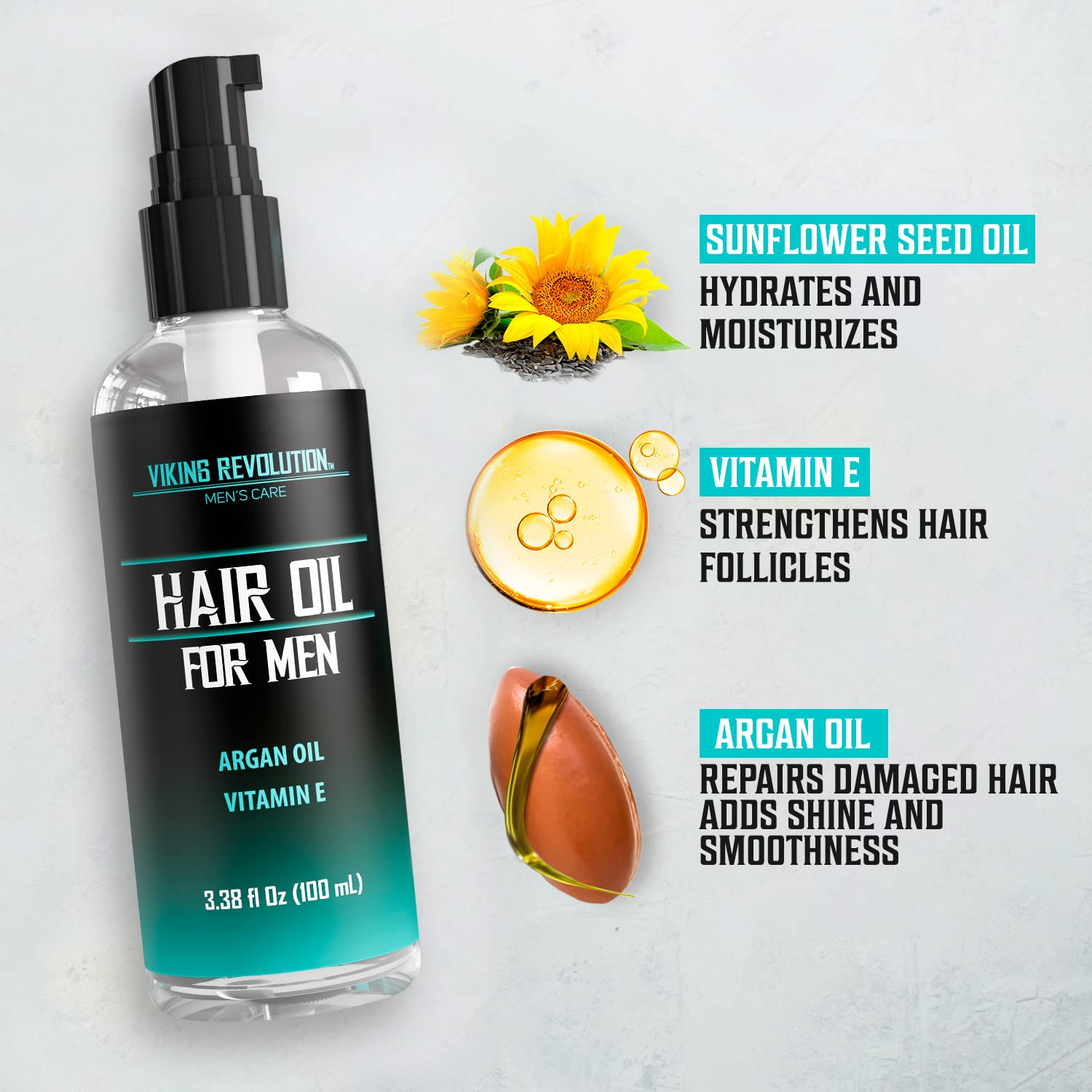 Viking Revolution Hydrating Hair Oil - 3.38 fl oz - Viking Revolution Official Product View 3