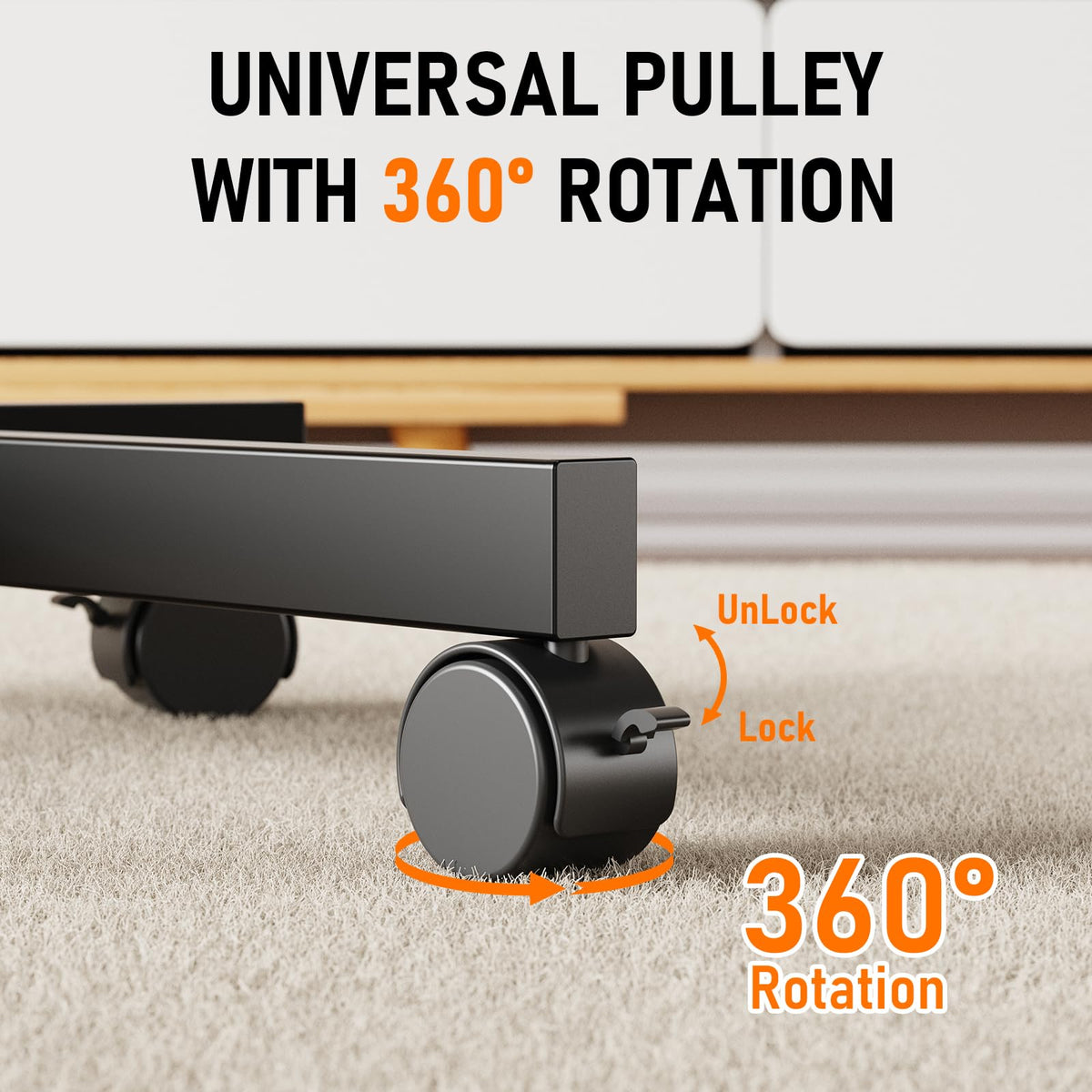 Rolling TV Stand Mobile TV Cart with Locking Wheels for 21 - Xyndyx Official Imagery - 5