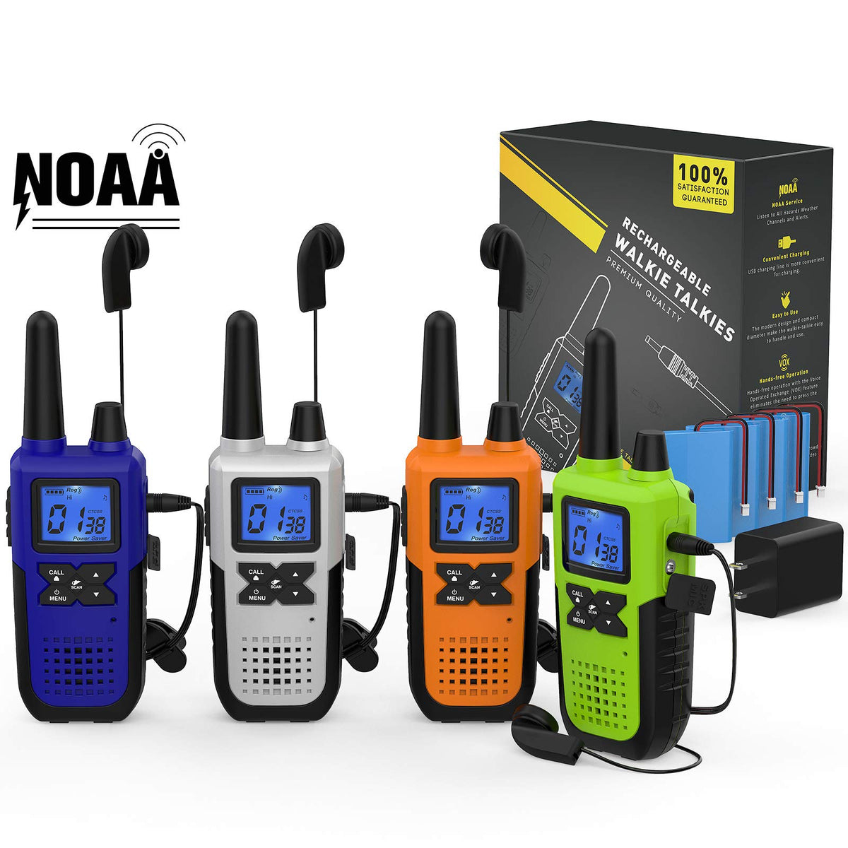 Topsung 4 Walkie Talkies Long Range Adults Rechargeable with - Topsung Official Imagery - 1