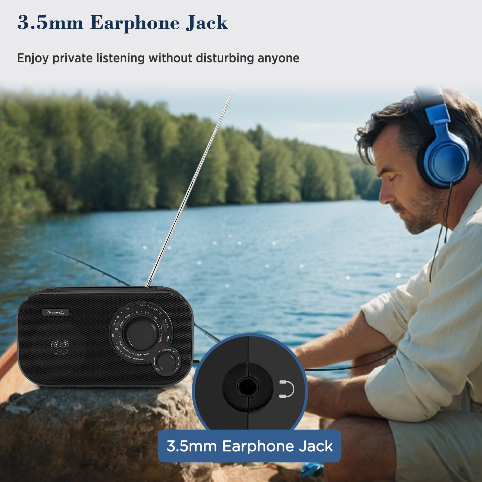 DreamSky AM FM Portable Radio – AC or Battery