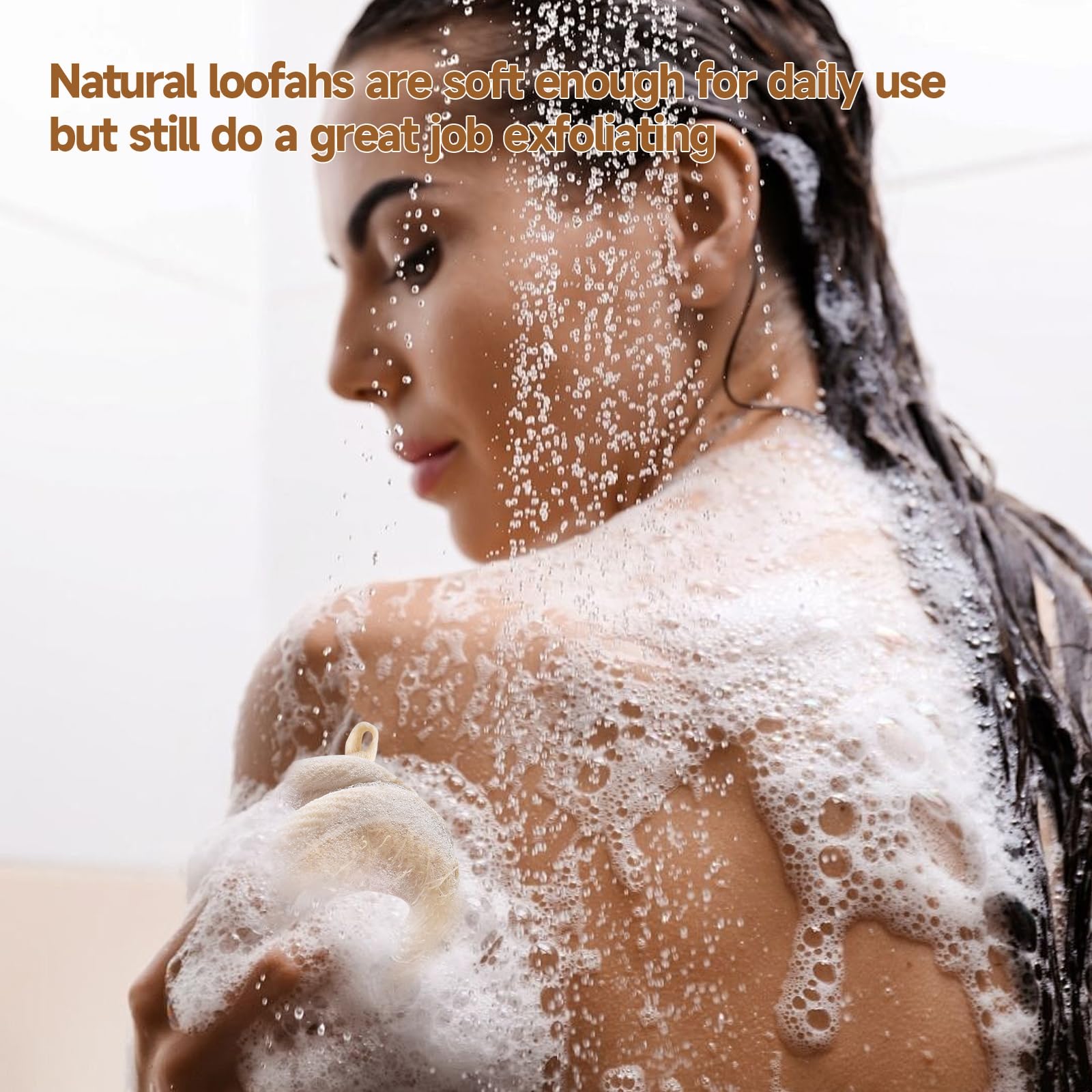 YEMTAL Natural Loofah Exfoliating Body Scrubber, Bath Luffa Sponge, Loofas Body - YEMTAL Official Product View 6