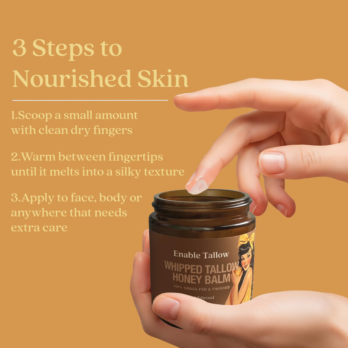 Face Body Cream Whipped Beef Tallow Manuka Honey Balm for - Enable Tallow Official Imagery - 7