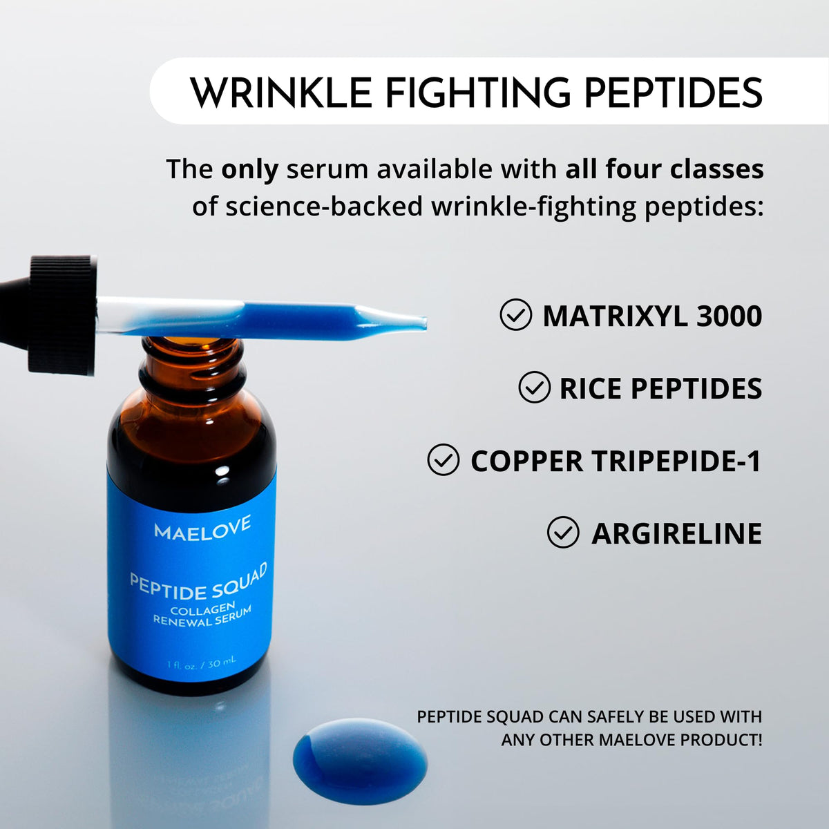 MAELOVE Peptide Squad Collagen Renewal Serum 1 fl oz - MAELOVE Official Imagery - 5