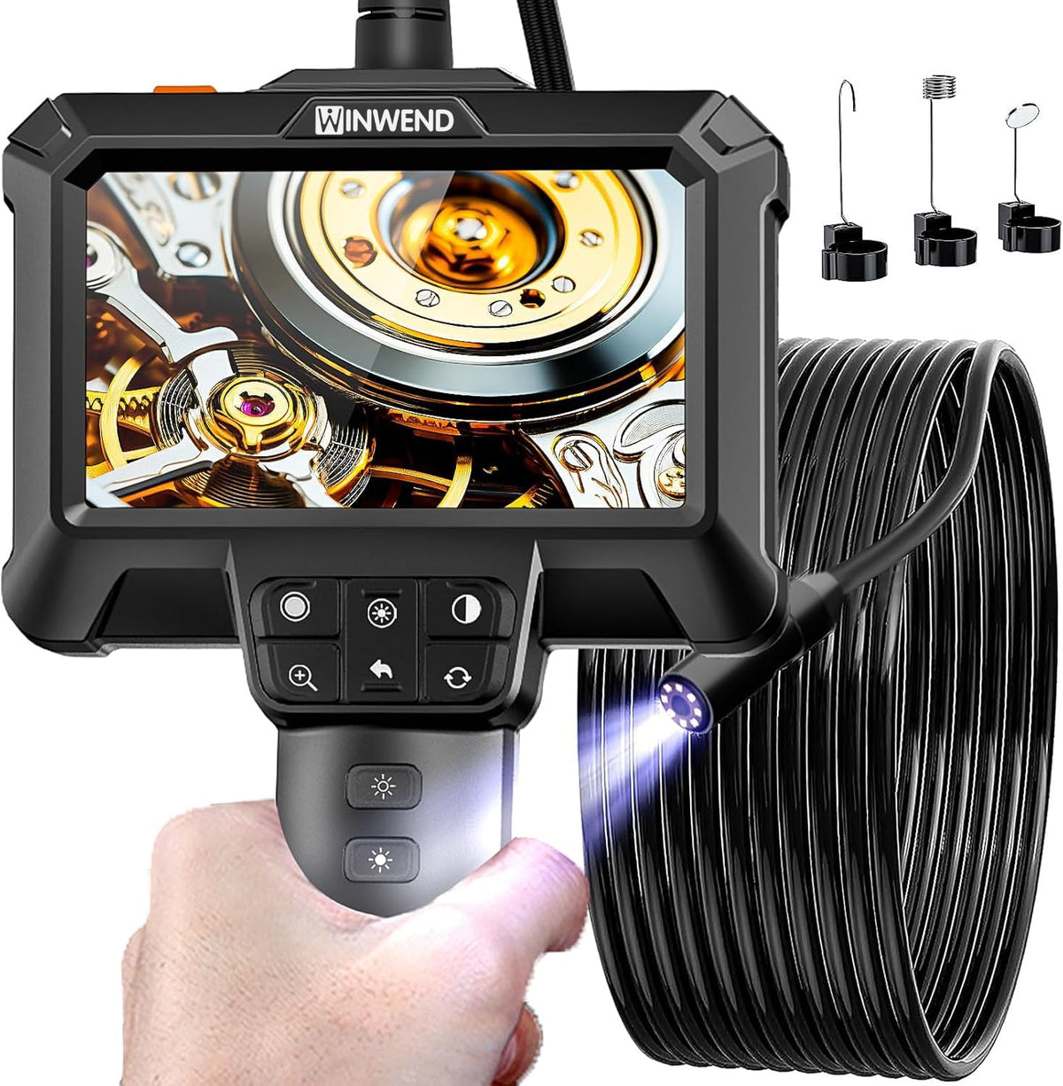 Endoscope Camera with Light for Drain Pipe Plumbing Mechanic - WINWEND Official Imagery - 1