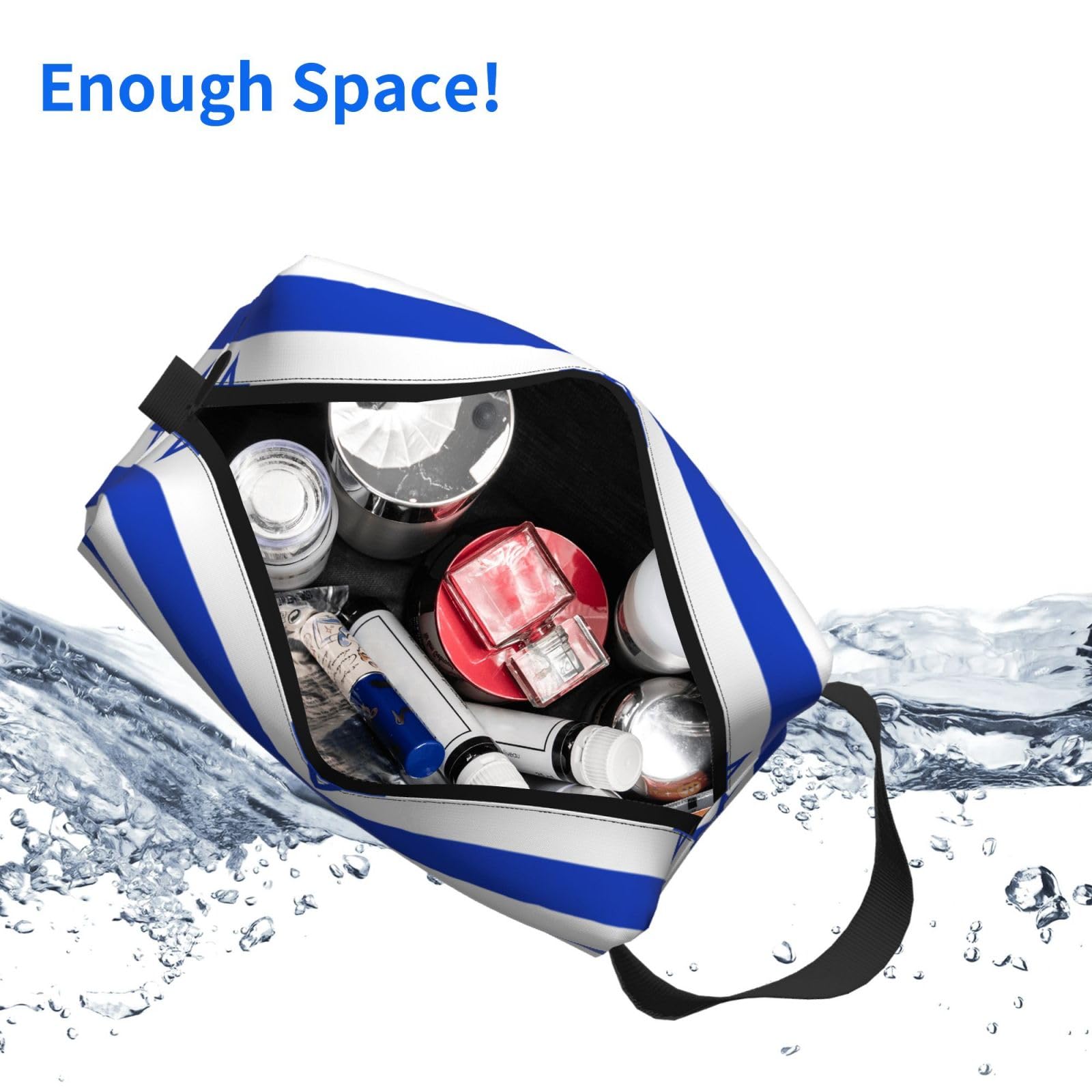 SXZVVBN Israeli flag Large Capacity Travel Toiletry Bag Durable Oxford Cloth Makeup Organizer Cosmetic Pouch